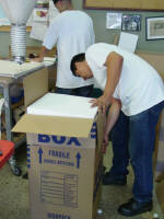 foam panels  are added to protect the walls of the box